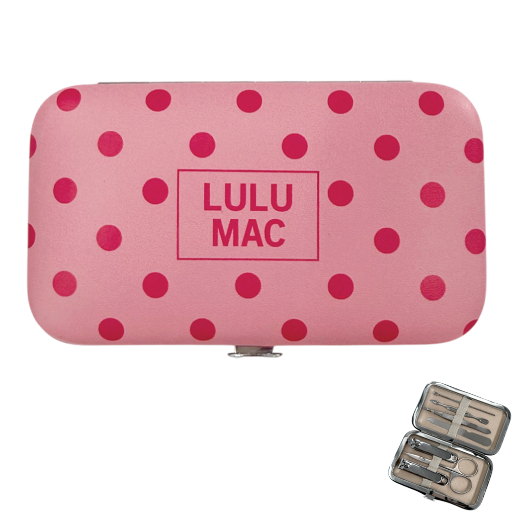 Lulu Mac Pink/Hot Pink Dot Manicure Set