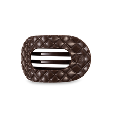 Load image into Gallery viewer, TELETIES - Flat Round Hair Clip | Medium | Truly Taupe Quilted