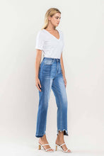 Load image into Gallery viewer, SUPER HIGH RISE CROP CONTRAST PANEL STRAIGHT JEANS