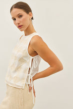 Load image into Gallery viewer, FLORAL APPLIQUE TOP WITH SIDE BOW TIE DETAIL