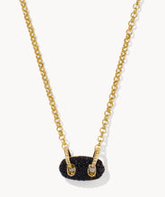 Load image into Gallery viewer, Bailey Gold Pave Short Pendant Necklace in Black Crystal