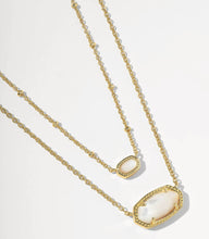 Load image into Gallery viewer, Mini Elisa Gold Satellite Short Pendant Necklace in Ivory Mother of Pearl