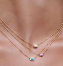 Load image into Gallery viewer, Mini Elisa Gold Satellite Short Pendant Necklace in Fuchsia Magnesite