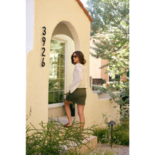 Load image into Gallery viewer, BELL-SLEEVED COTTON SWEATER WITH SCALLOP HEM AND BOAT NECK