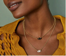 Load image into Gallery viewer, Bailey Gold Pave Short Pendant Necklace in White Crystal