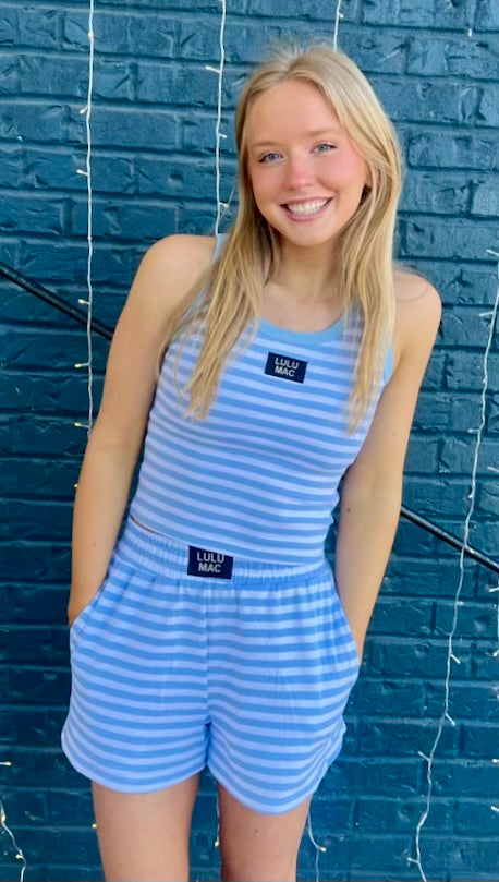 Lulu Mac Stripe Tank-LIGHT BLUE