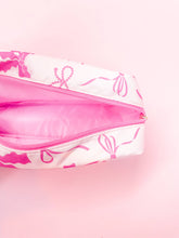 Load image into Gallery viewer, Rock Paper Scissors - Pink Bows Nylon Cosmetic Zipper Bag