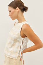Load image into Gallery viewer, FLORAL APPLIQUE TOP WITH SIDE BOW TIE DETAIL