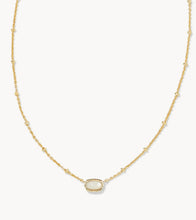 Load image into Gallery viewer, Mini Elisa Gold Satellite Short Pendant Necklace in Ivory Mother of Pearl