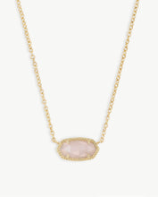 Load image into Gallery viewer, Elisa Gold Pendant Necklace in Rose Quartz