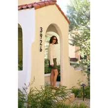 Load image into Gallery viewer, BELL-SLEEVED COTTON SWEATER WITH SCALLOP HEM AND BOAT NECK