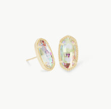 Load image into Gallery viewer, Ellie Gold Stud Earrings in Dichroic Glass