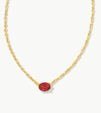 Load image into Gallery viewer, Cailin Gold Pendant Necklace in Burgundy Crystal
