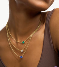 Load image into Gallery viewer, Cailin Gold Pendant Necklace in Blue Crystal
