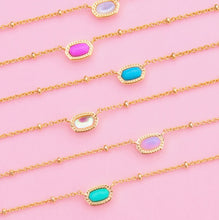 Load image into Gallery viewer, Mini Elisa Gold Satellite Short Pendant Necklace in Mint