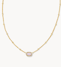 Load image into Gallery viewer, Mini Elisa Gold Satellite Short Pendant Necklace in Pink Opal Crystal