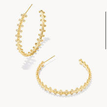 Load image into Gallery viewer, Jada Gold Hoop Earrings in White Crystal