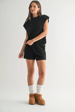 Load image into Gallery viewer, Offset French Terry Cap Sleeve Top