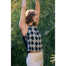Load image into Gallery viewer, FLORAL APPLIQUE TOP WITH SIDE BOW TIE DETAIL