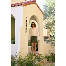 Load image into Gallery viewer, BELL-SLEEVED COTTON SWEATER WITH SCALLOP HEM AND BOAT NECK