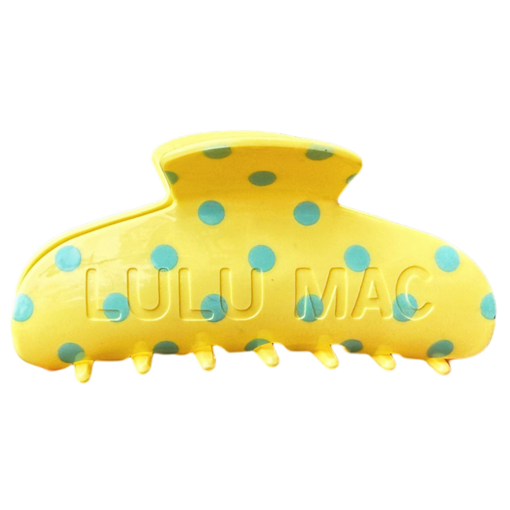 LULU MAC HAIR CLIPS Butter/Blue Dot