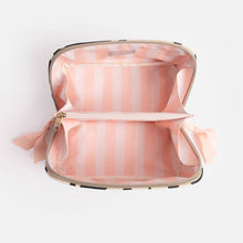 Load image into Gallery viewer, Charcoal Mono Flower Diagonal Cosmetic Bag