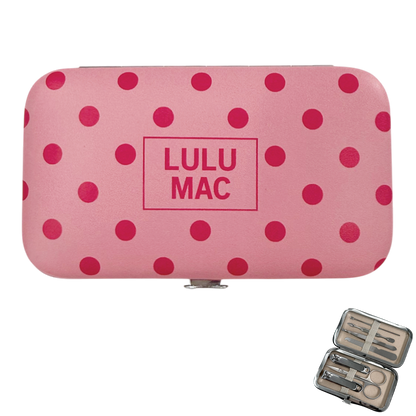 Lulu Mac Pink/Hot Pink Dot Manicure Set