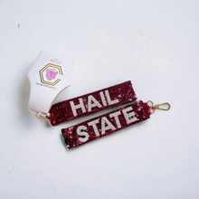 Load image into Gallery viewer, MSU Hail State Sequin Keyfob
