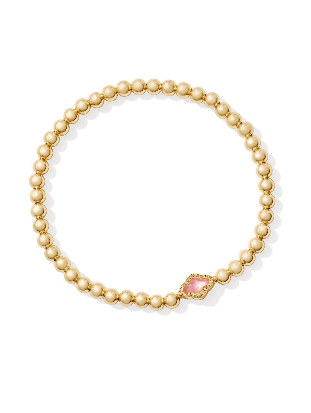 Abbie Gold Beaded Stretch Bracelet in Azalea Illusion