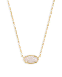 Elisa Gold Pendant Necklace in Iridescent Drusy