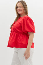 Load image into Gallery viewer, Curvy Peplum Self Tie Top
