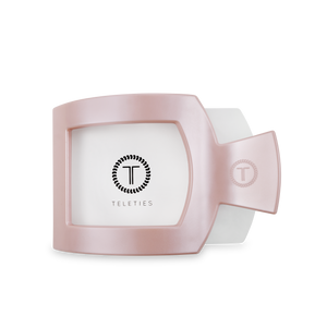 TELETIES - Square Flat Hair Clip | Large | Pearly Pink
