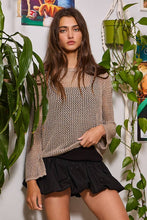 Load image into Gallery viewer, Crewneck Crochet Knit Fishnet Top

