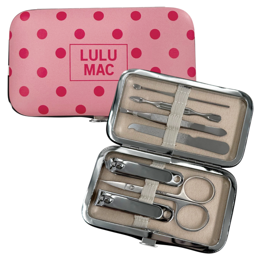 Lulu Mac Pink/Hot Pink Dot Manicure Set