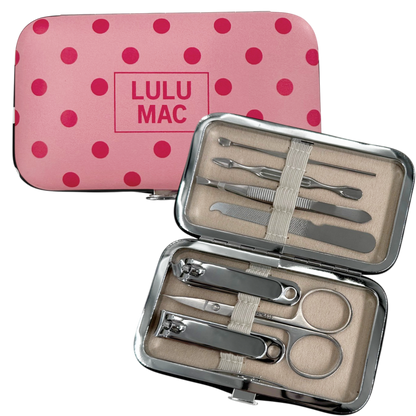 Lulu Mac Pink/Hot Pink Dot Manicure Set