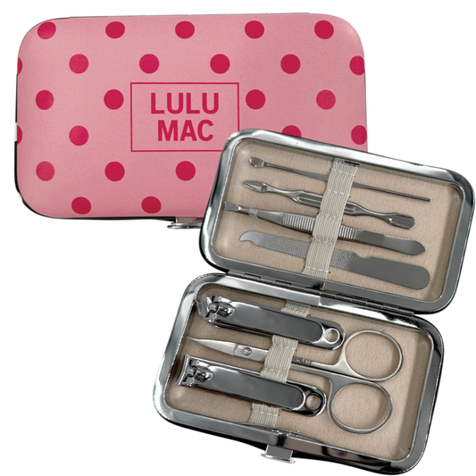 Lulu Mac Pink/Hot Pink Dot Manicure Set