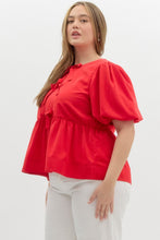 Load image into Gallery viewer, Curvy Peplum Self Tie Top
