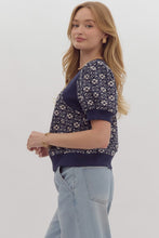 Load image into Gallery viewer, Floral Short Sleeve Sweater
