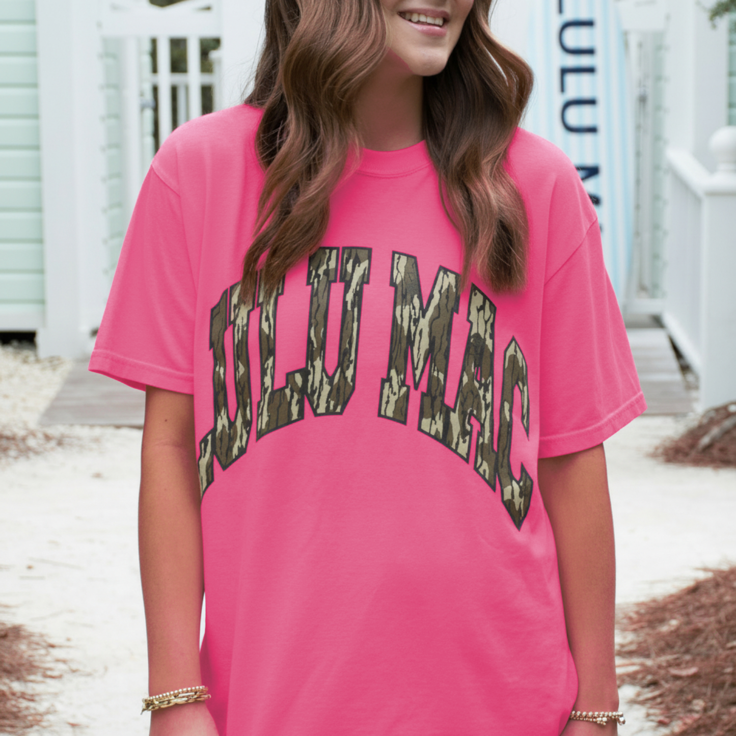 Lulu Mac Bottomland Neon Pink Comfort Colors Tee