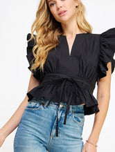 Load image into Gallery viewer, Flutter Sleeve Peplum Top
