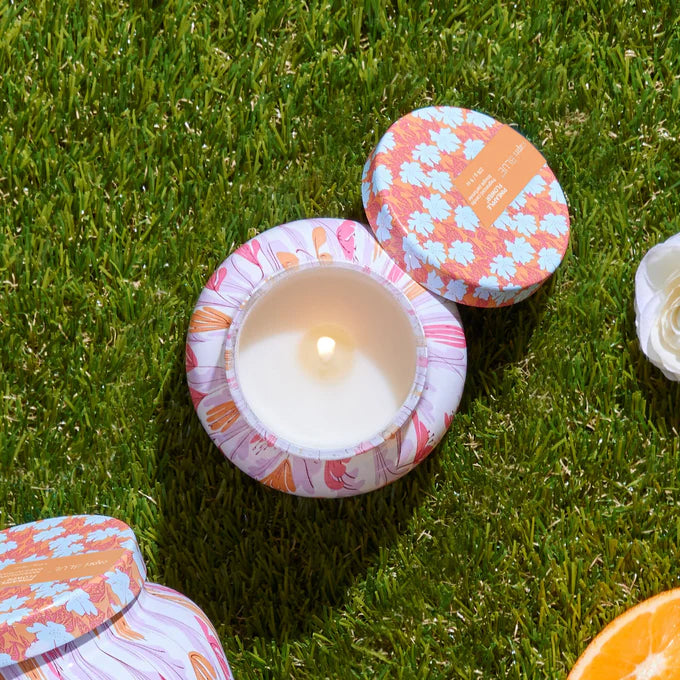 Capri Blue-Pineapple Flower Pattern Play Petite Candle, 8 oz