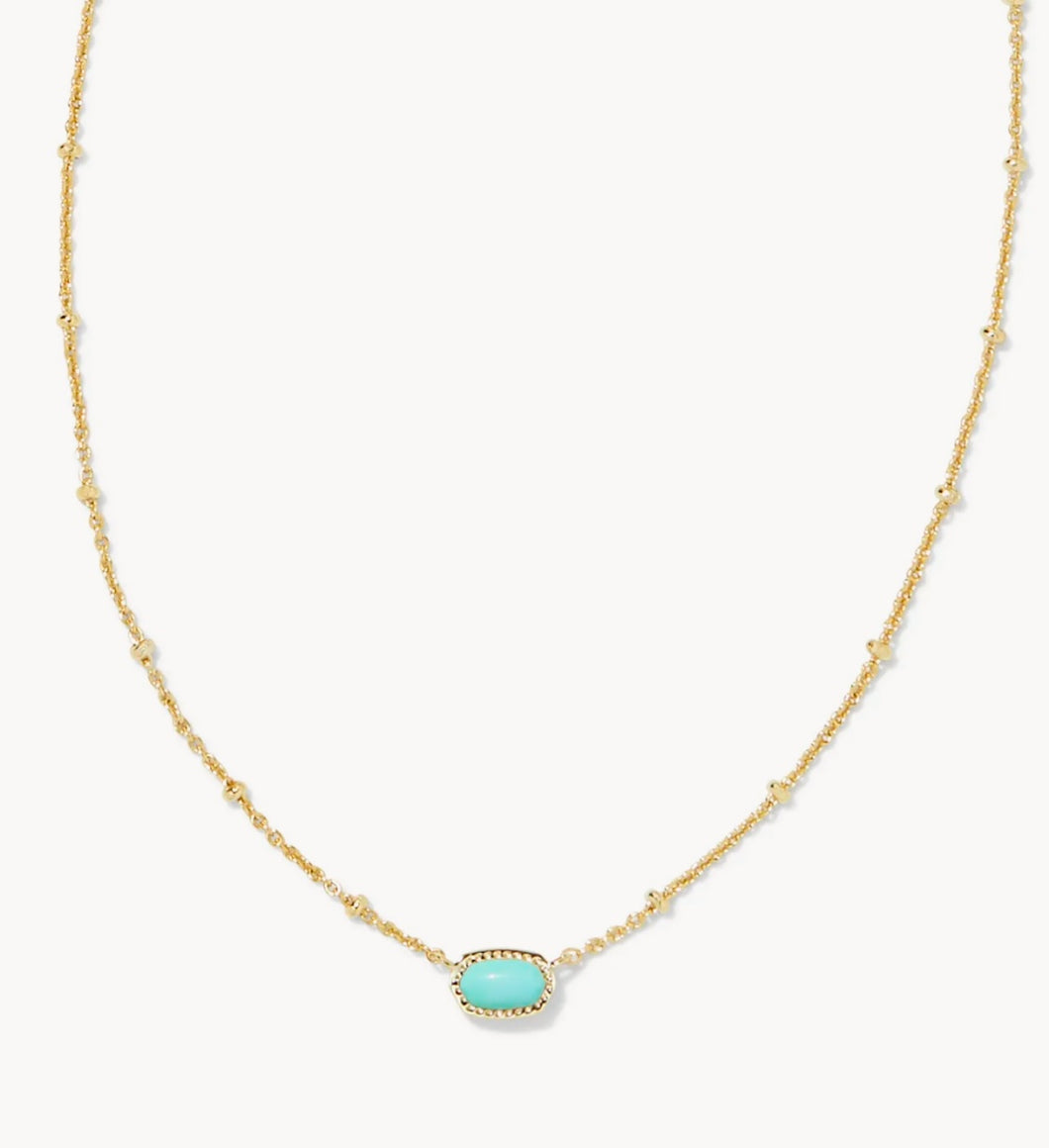 Mini Elisa Gold Satellite Short Pendant Necklace in Mint