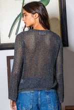 Load image into Gallery viewer, Crewneck Crochet Knit Fishnet Top
