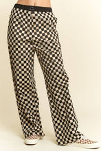 Load image into Gallery viewer, PLUS SIZE STRAIGHT LEG CHECKERD PANTS W/ ELASTIC WAIST
