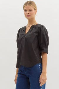 Bethany Band Collar Top