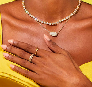 Livy Gold Rings Set of 3 in White Crystal