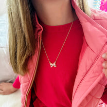 Load image into Gallery viewer, Zoey Bow Delicate Children&#39;s Necklace in Pink
