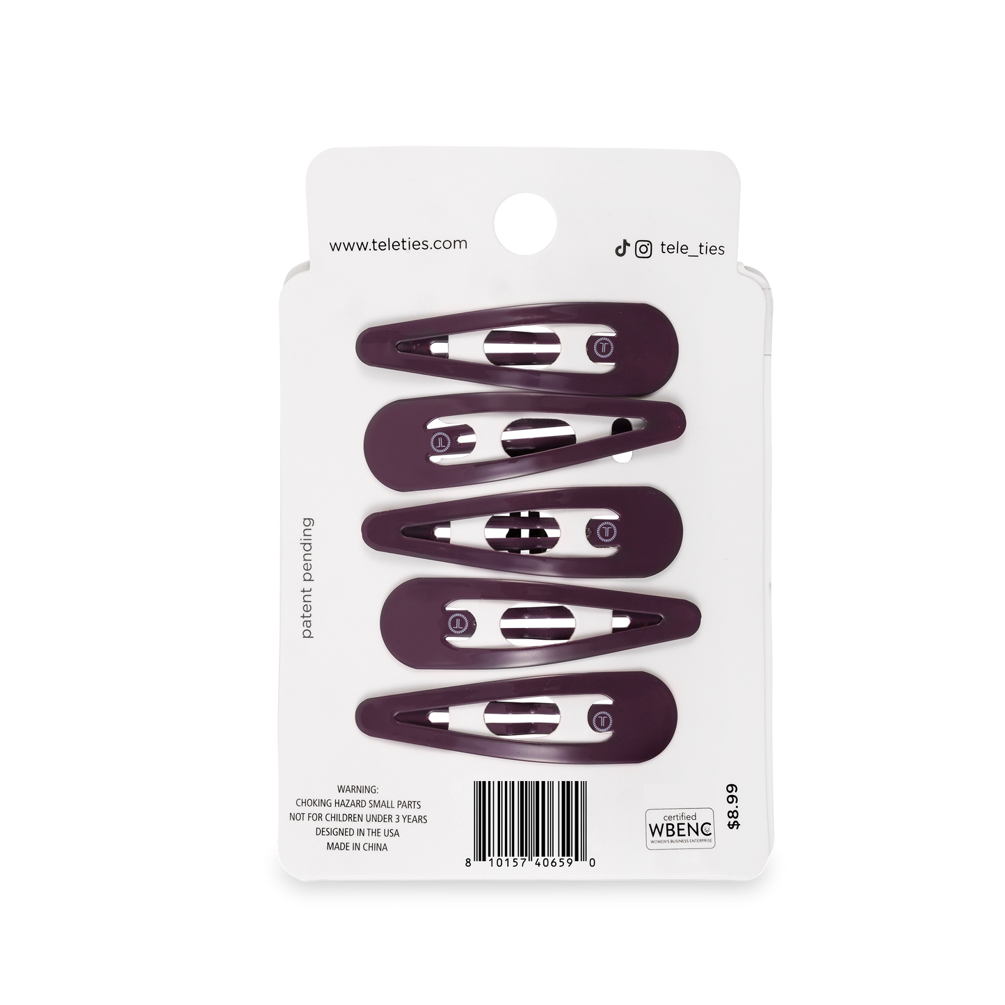 TELETIES - Purple Haze Snap Clips (6Ct)