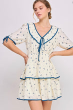 Load image into Gallery viewer, Bella Bow Printed Mini Dress
