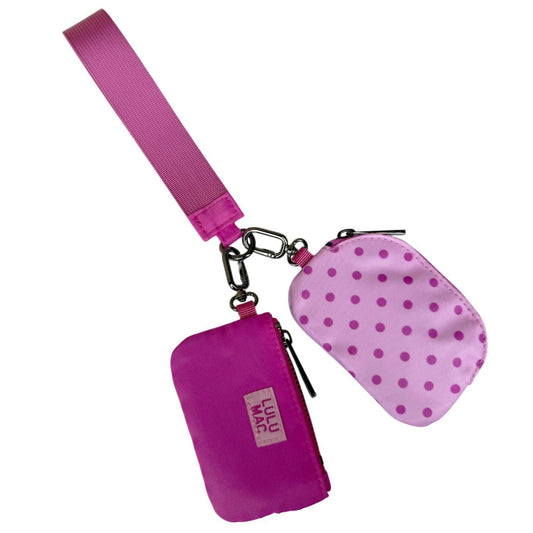 Lulu Mac wristlet Pink/Hot Pink Dots